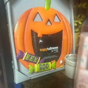 Orange Pumpkin Halloween Frame metal